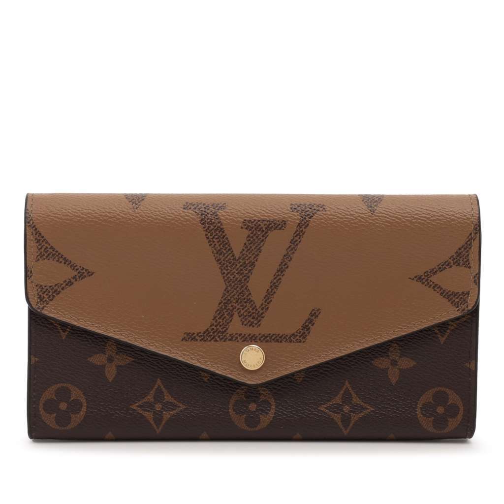 Louis Vuitton Monogram Sarah Reverse Long Wallet Brown Very good condition - Front View
