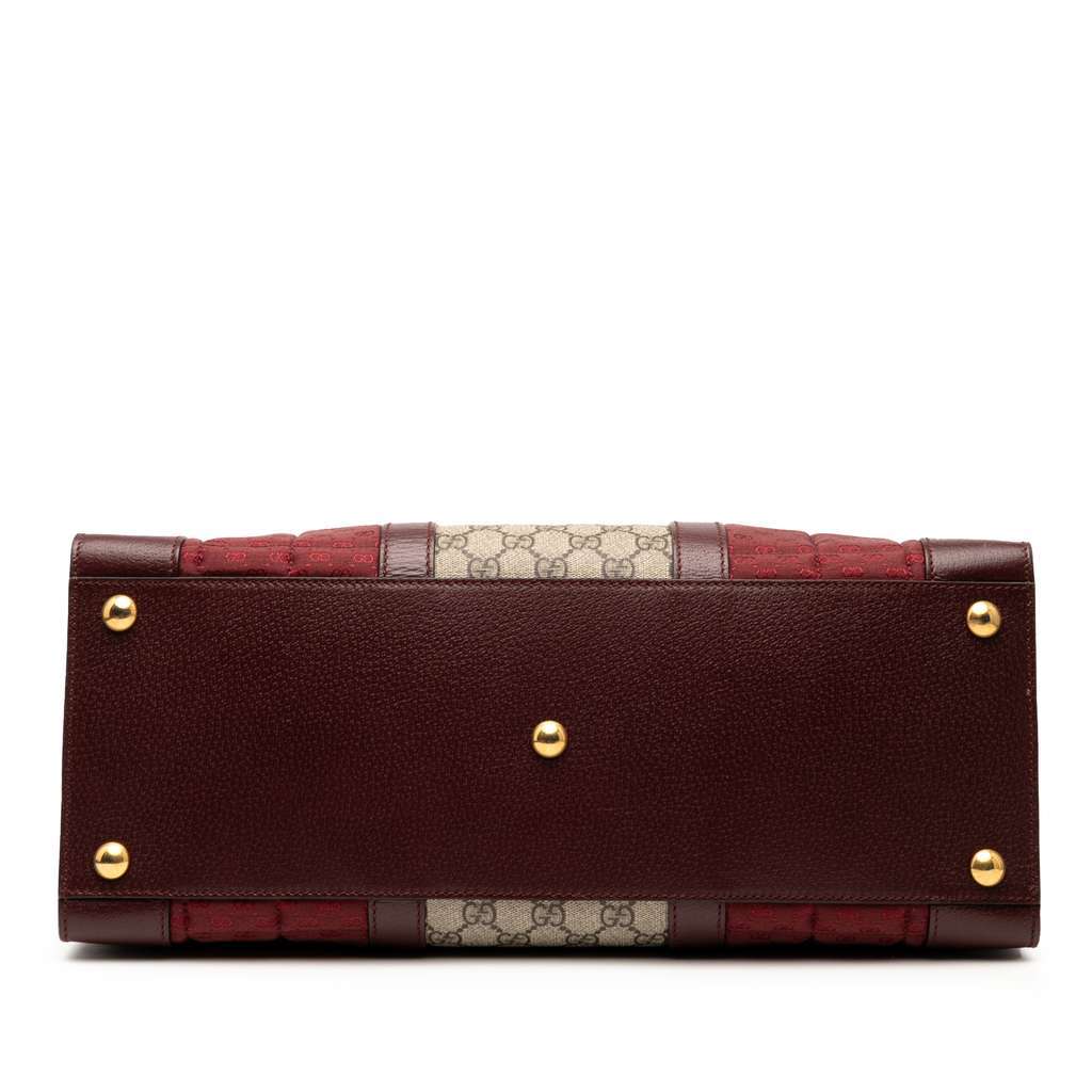 Gucci Medium GG Supreme and Quilted Mini GG Canvas Double G Tote Red Canvas Very good condition - Inside View
