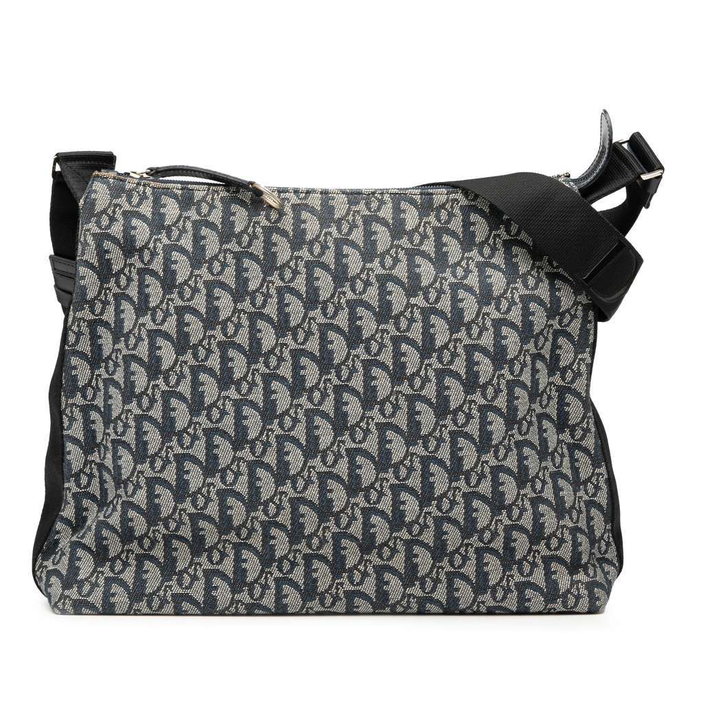 Dior Diorissimo Trotter Canvas Crossbody Blue Canvas Fair condition - Front View