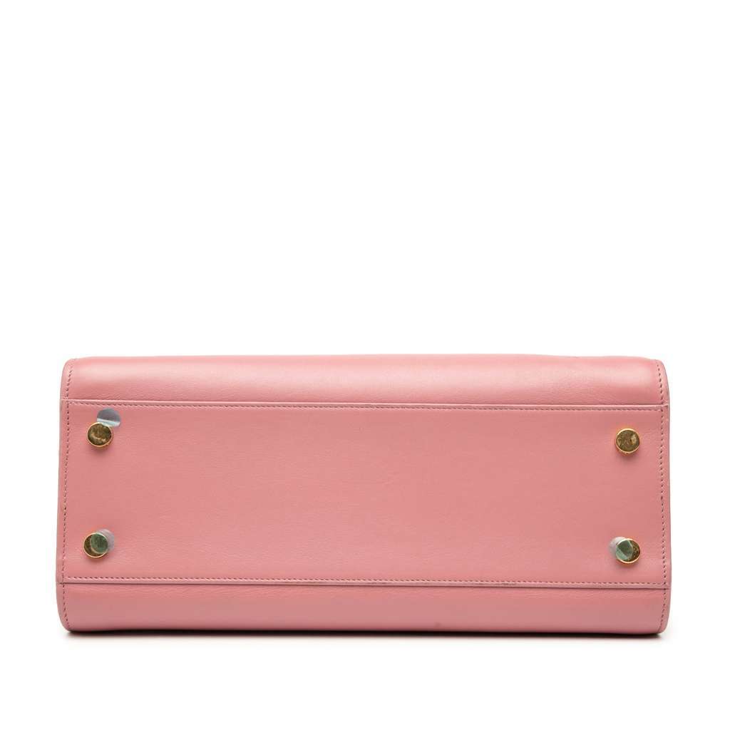 Saint Laurent Small Leather Monogram Cabas Satchel Pink Leather Very good - Inside View