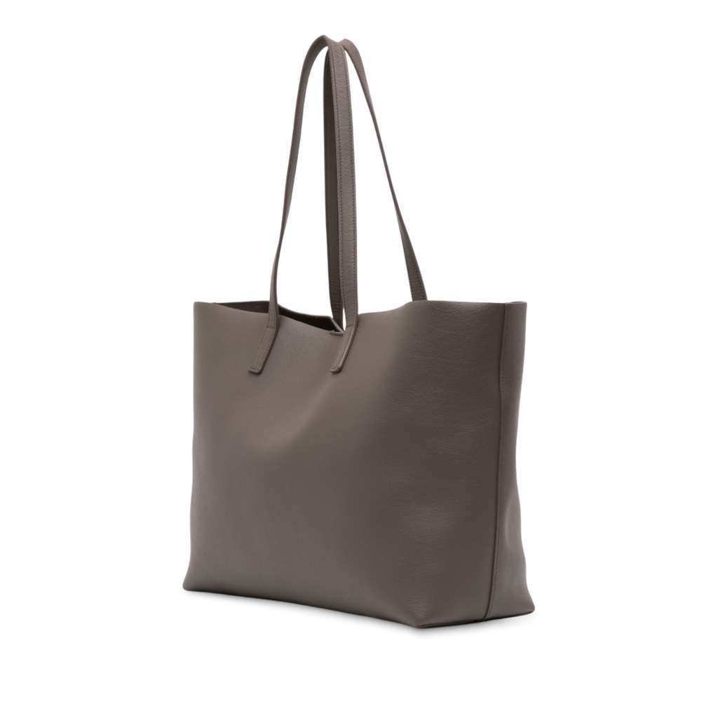 Saint Laurent Large Leather East West Shopping Tote Grey Leather Fair - Back View
