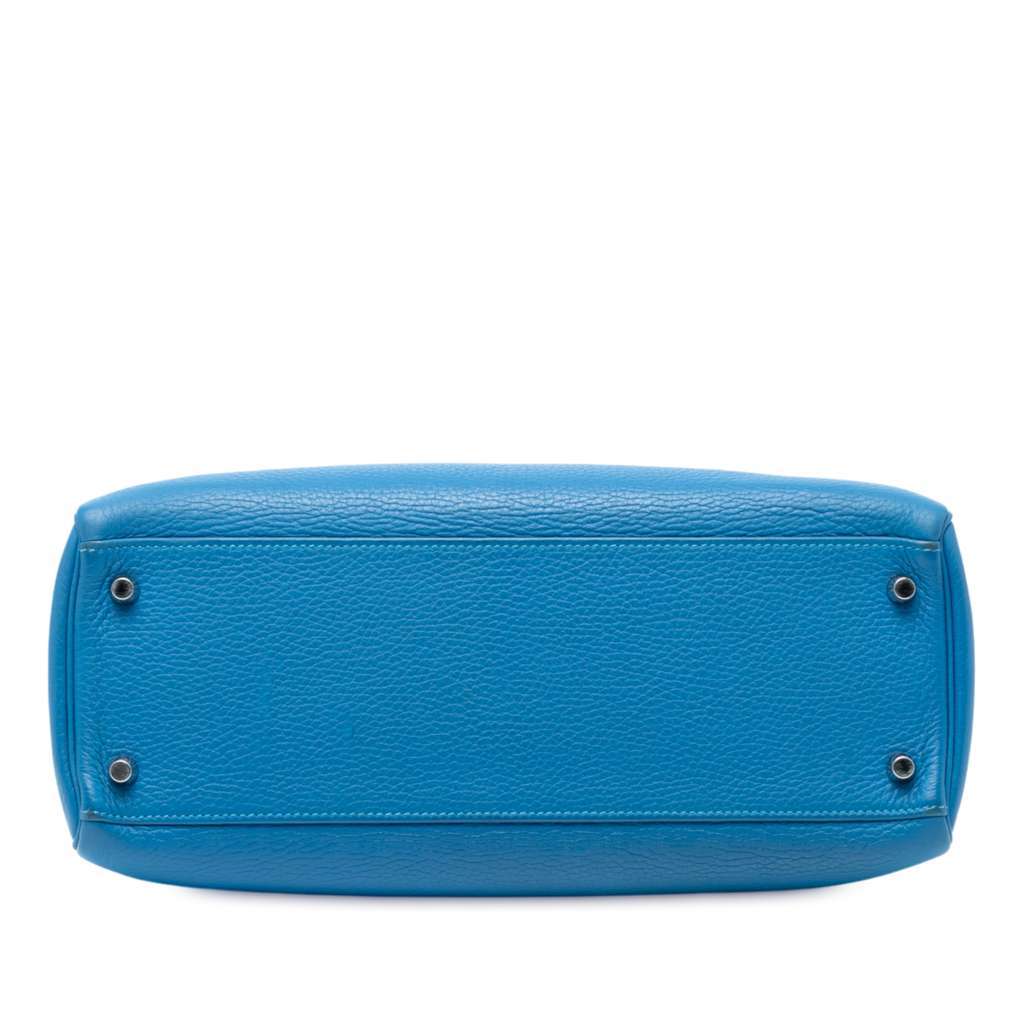 Hermès Togo Kelly II Retourne 32 Blue Leather Fair condition - Inside View
