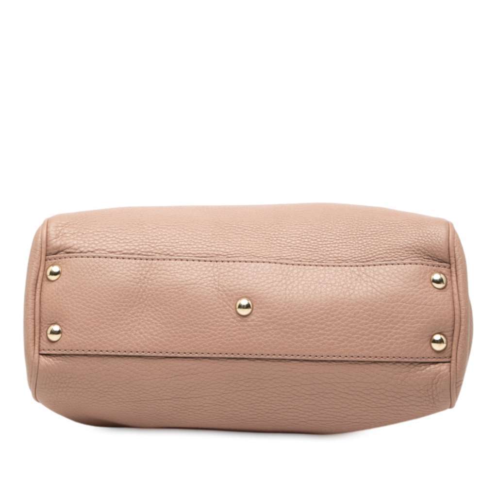 Gucci Small Calfskin Bamboo Shopper Satchel Pink Leather Very good - Inside View