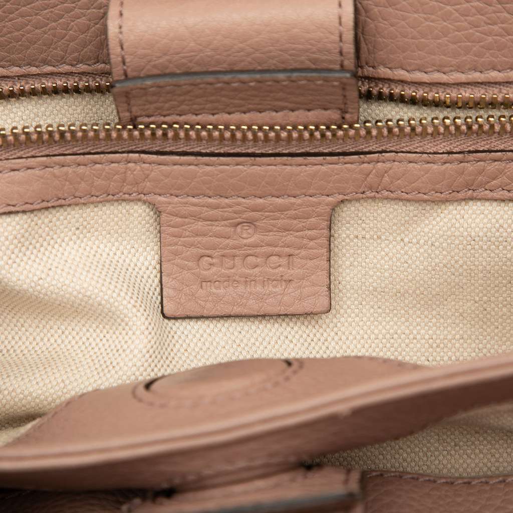 Gucci Small Calfskin Bamboo Shopper Satchel Pink Leather Very good - Box View
