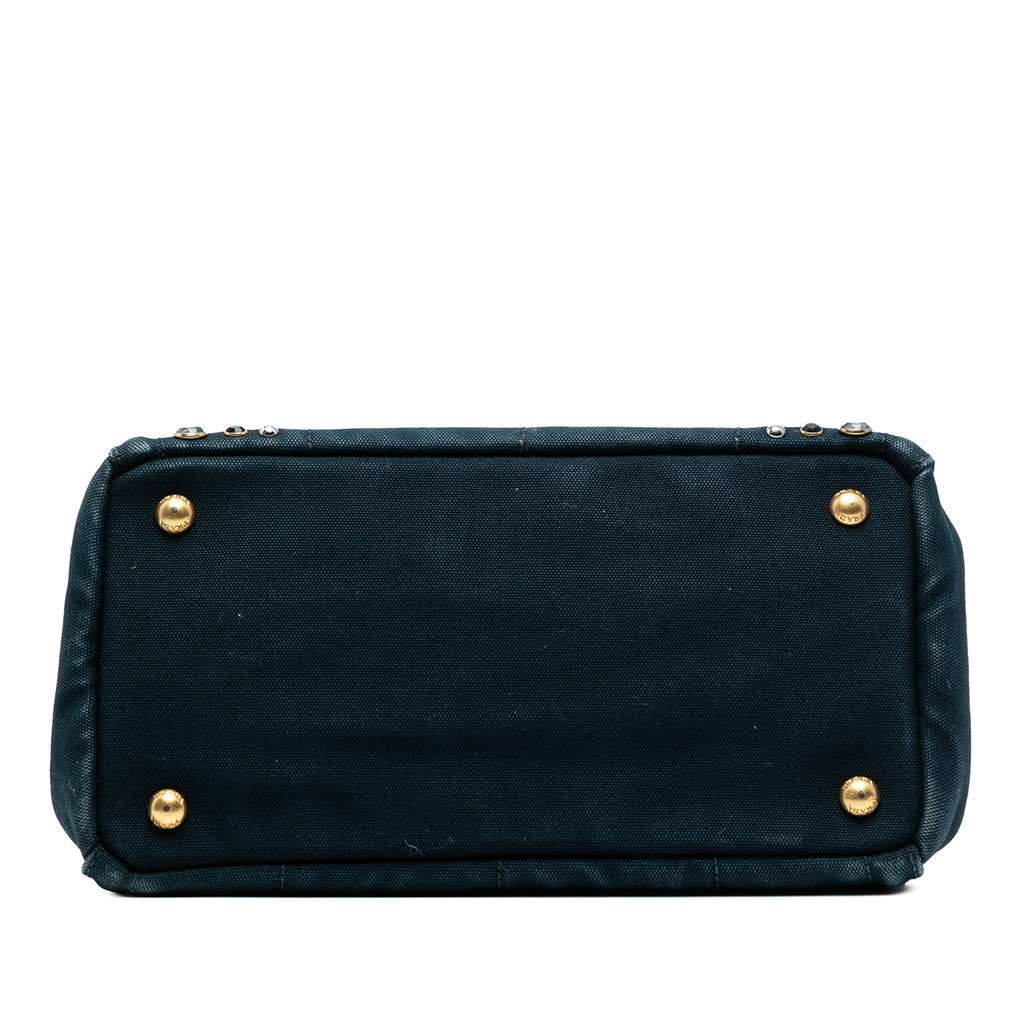 Prada Small Canvas Canapa Bijoux Satchel Blue Canvas Good condition - Inside View