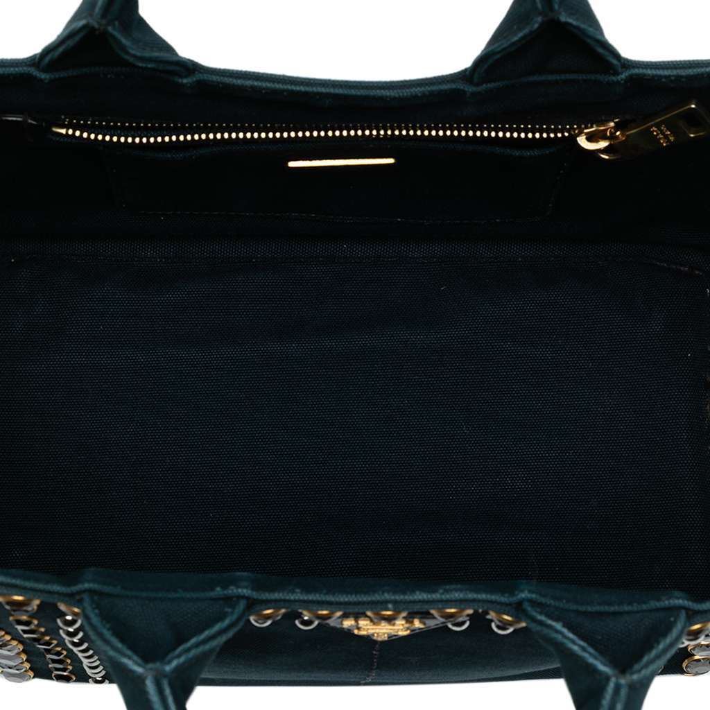 Prada Small Canvas Canapa Bijoux Satchel Blue Canvas Good condition - Model View