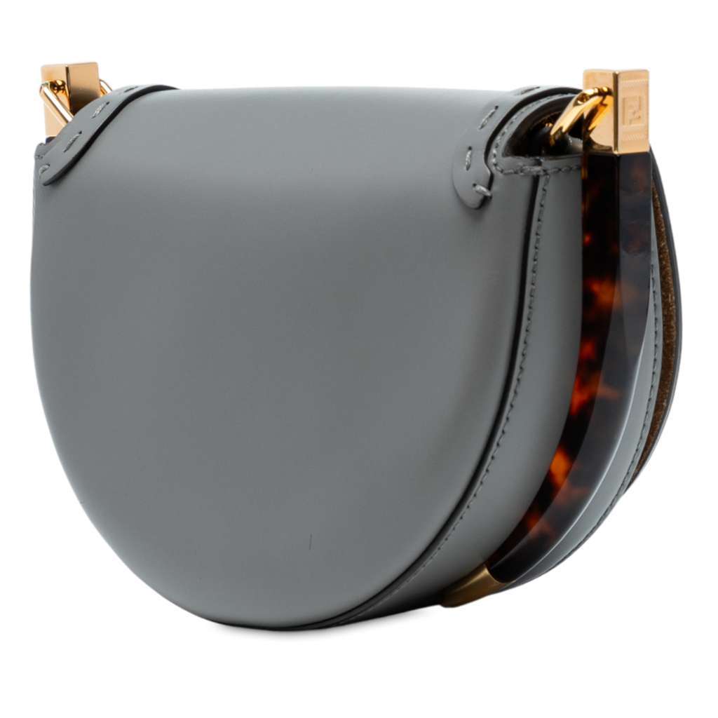 Fendi Leather Moonlight Crossbody Grey Leather Very good - Back View