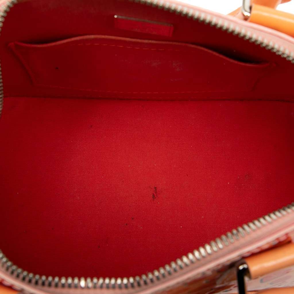Louis Vuitton Monogram Vernis Jungle Dots Alma BB Orange Leather Very good - Model View