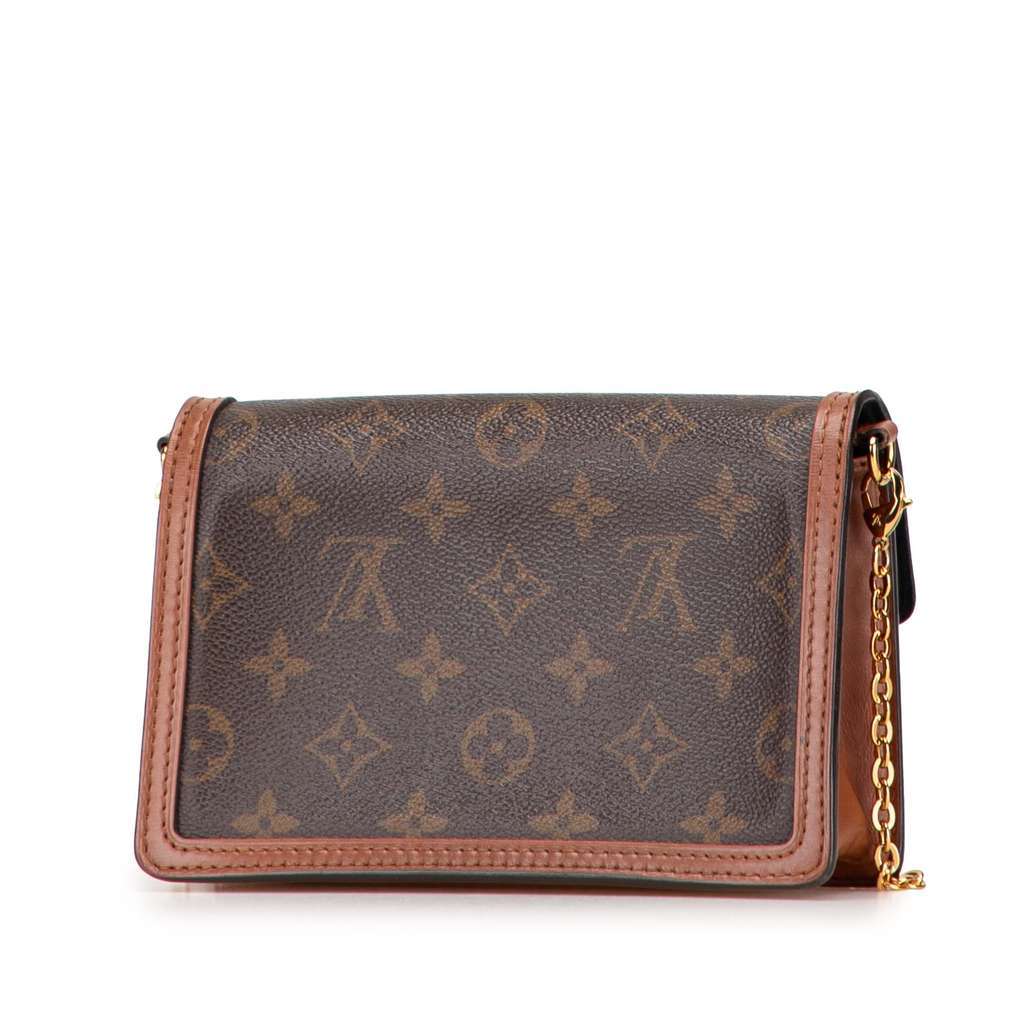 Louis Vuitton Monogram Reverse Dauphine Wallet on Chain Brown Very good - Back View