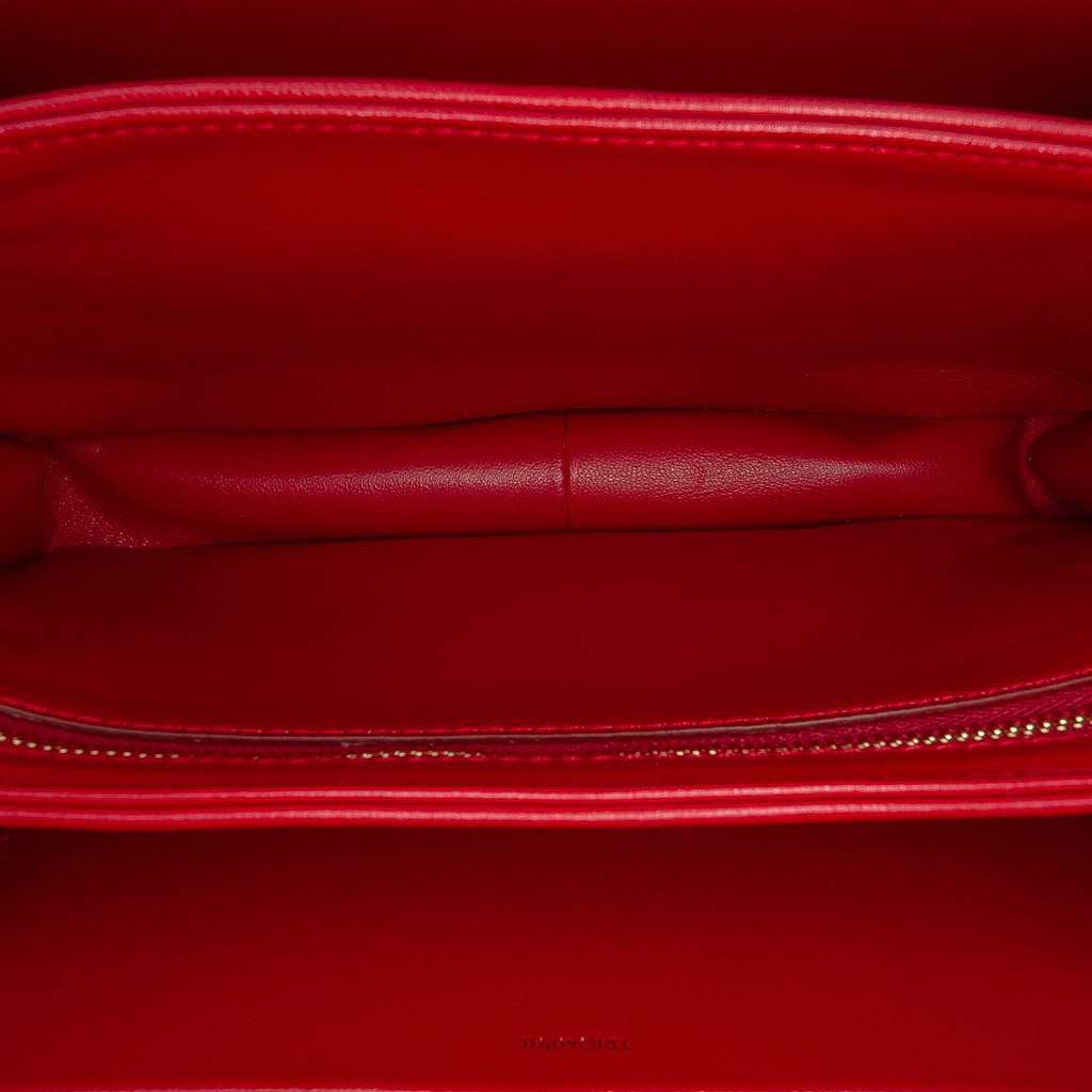 Celine Classique Shiny Calfskin Triomphe Crossbody Red Leather Good - Model View