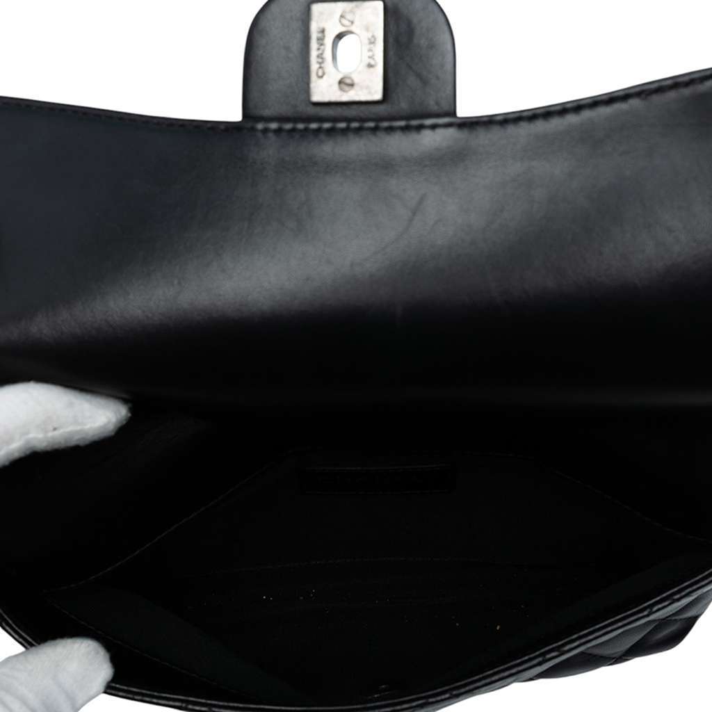 Chanel Paris-Salzburg Lambskin Zip Multi Flap Black Leather Good - Model View