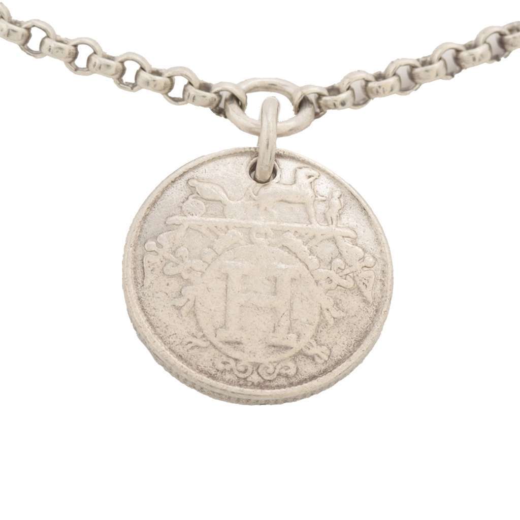 Hermès Sterling Silver and 18K Rose Gold Ex-Libris Bracelet SH Silver Silver Good condition - Back View