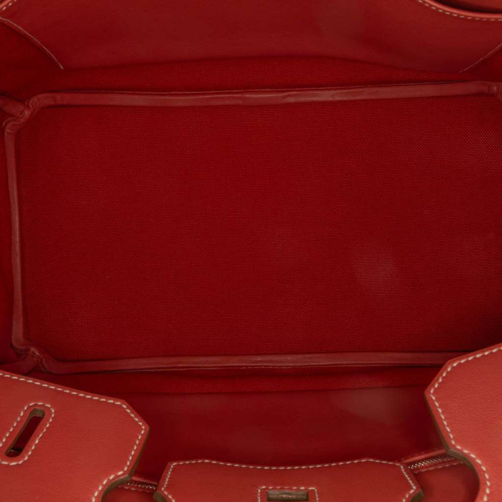 Hermès Swift And Ghillies Birkin Retourne 35 Orange Canvas Good condition - Model View