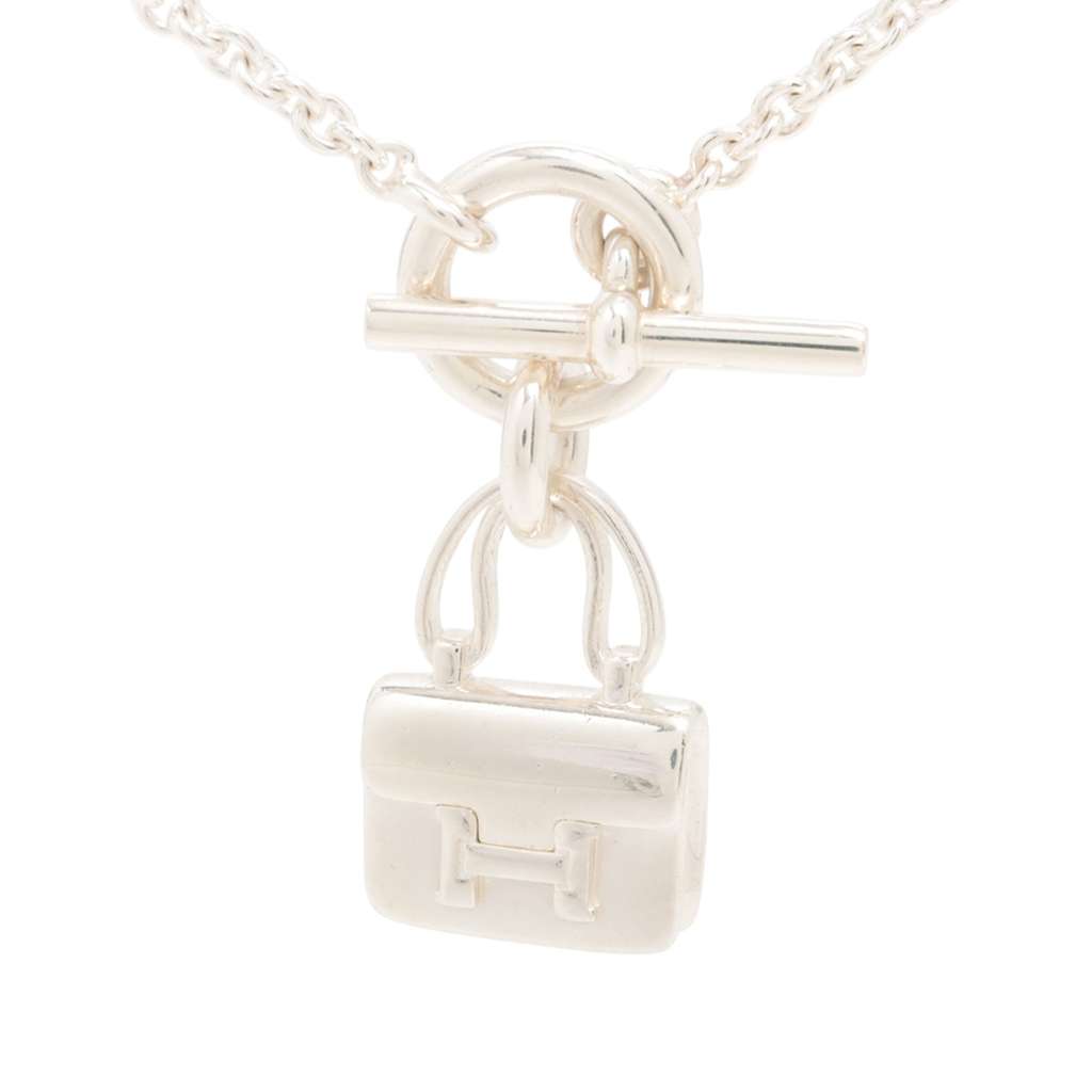 Hermès Sterling Silver Amulettes Constance Necklace Silver Silver Good condition - Front View