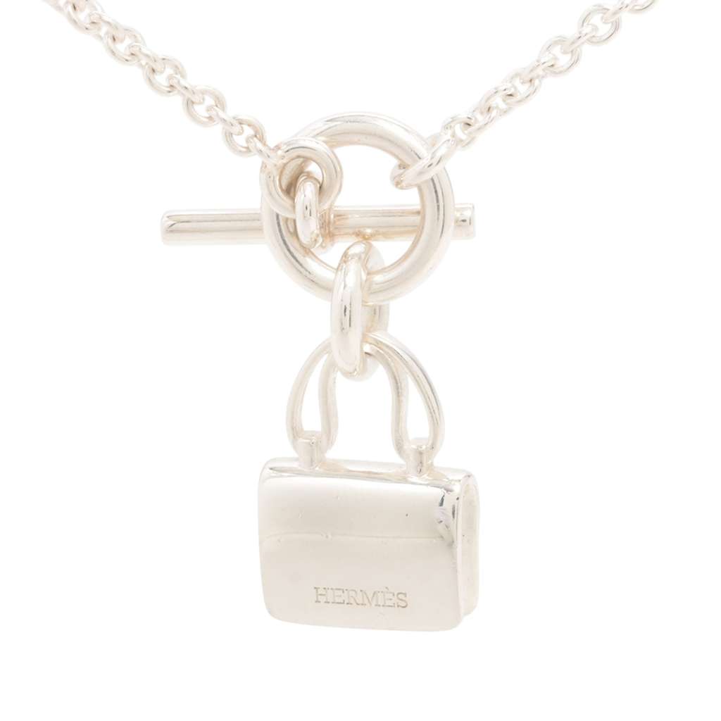 Hermès Sterling Silver Amulettes Constance Necklace Silver Silver Good condition - Back View