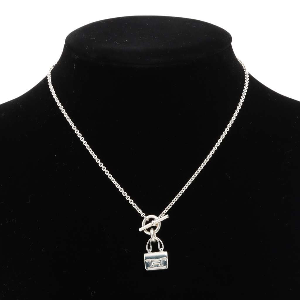 Hermès Sterling Silver Amulettes Constance Necklace Silver Silver Good condition - Box View