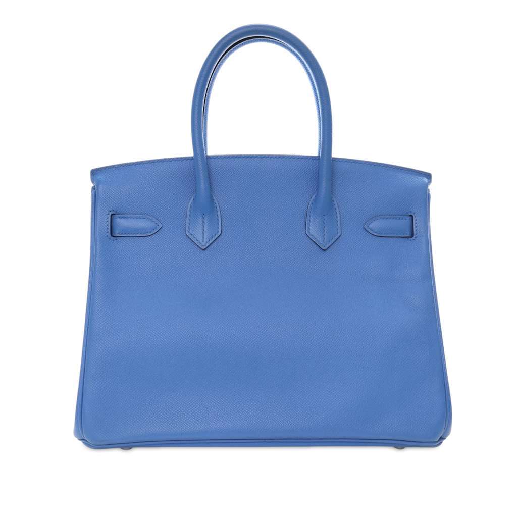 Hermès Epsom Birkin Retourne 30 Blue Leather Good condition - Inside View