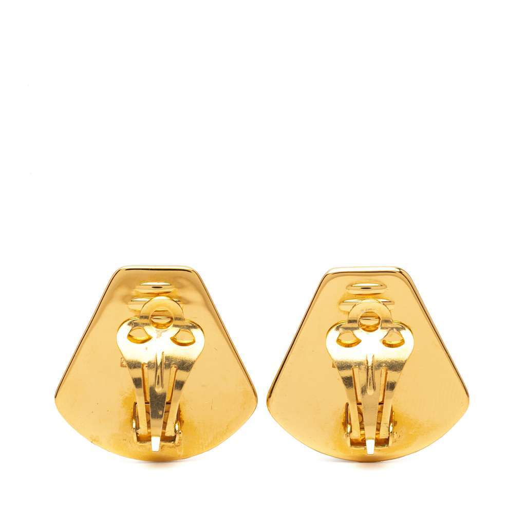 Hermès Enamel Cloisonne Clip On Earrings Black Good condition - Back View