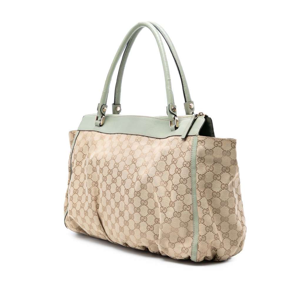 Gucci GG Canvas Abbey D Ring Tote Brown Canvas Good - Back View