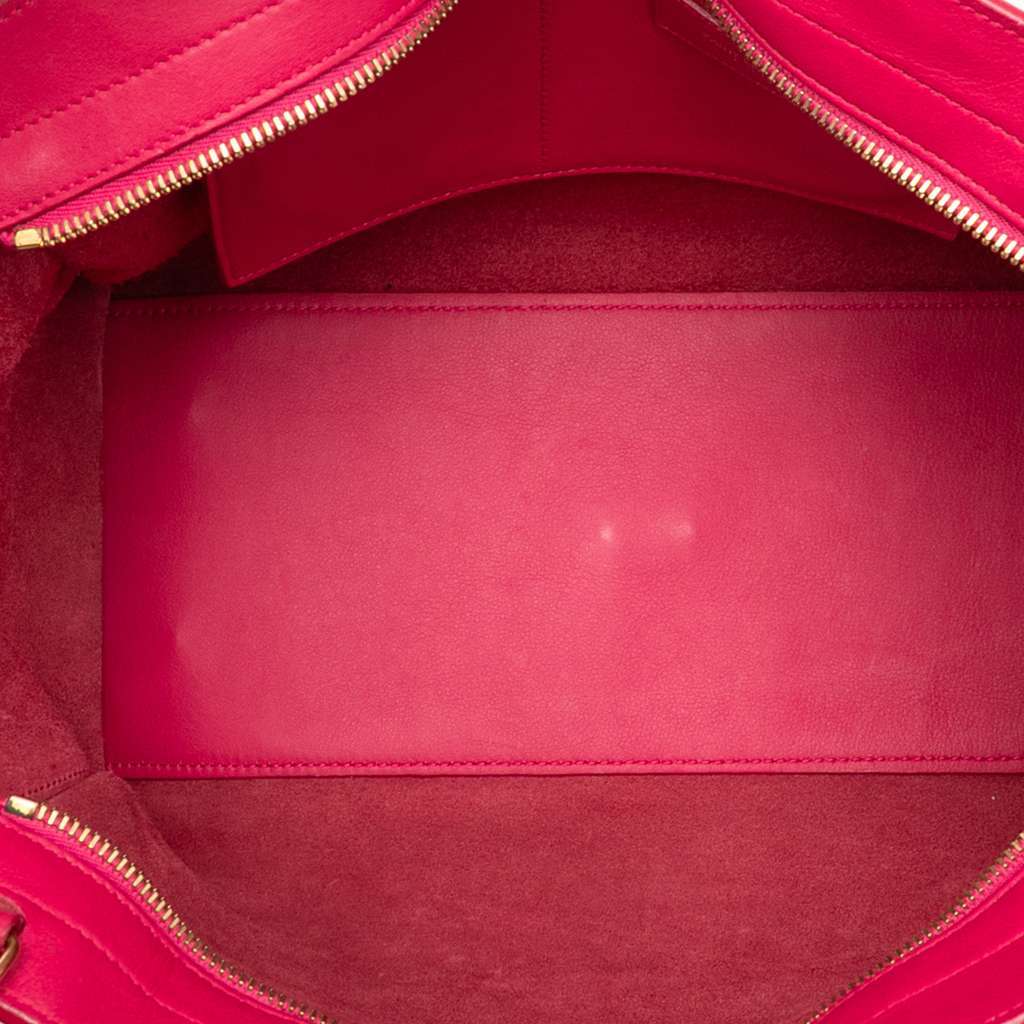 Saint Laurent Small Leather Classic Y Cabas Satchel Pink Leather Good - Model View