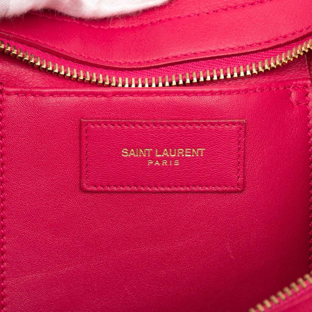 Saint Laurent Small Leather Classic Y Cabas Satchel Pink Leather Good - Box View