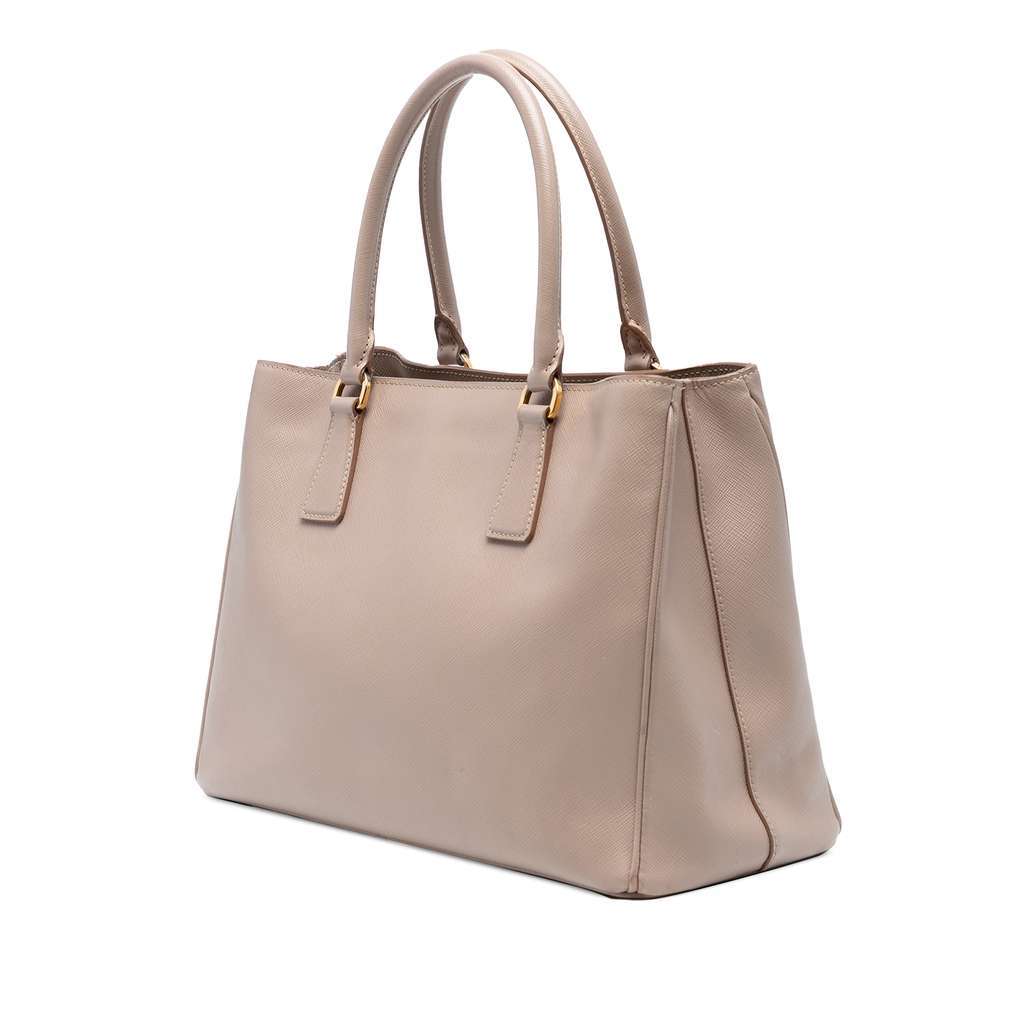 Prada Medium Saffiano Lux Galleria Satchel Brown Leather Very good condition - Back View