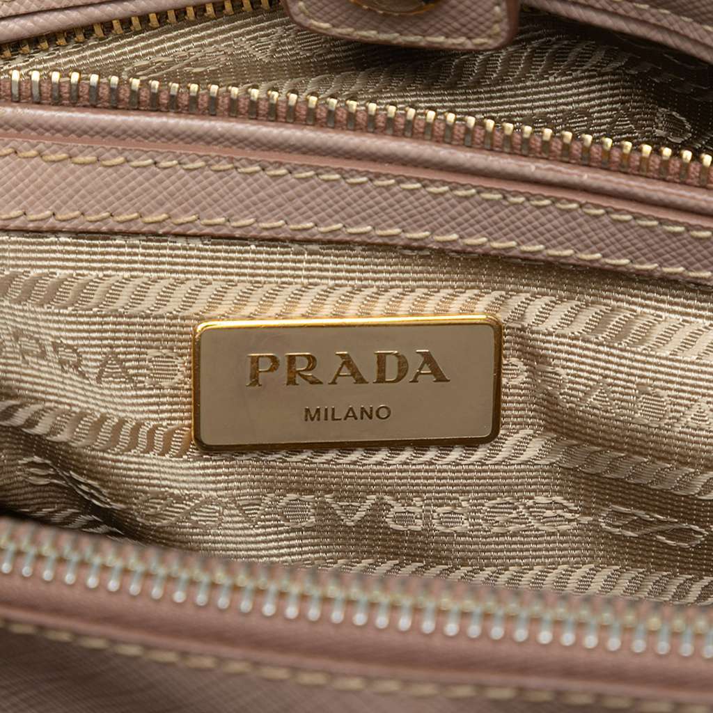 Prada Medium Saffiano Lux Galleria Satchel Brown Leather Very good condition - Box View