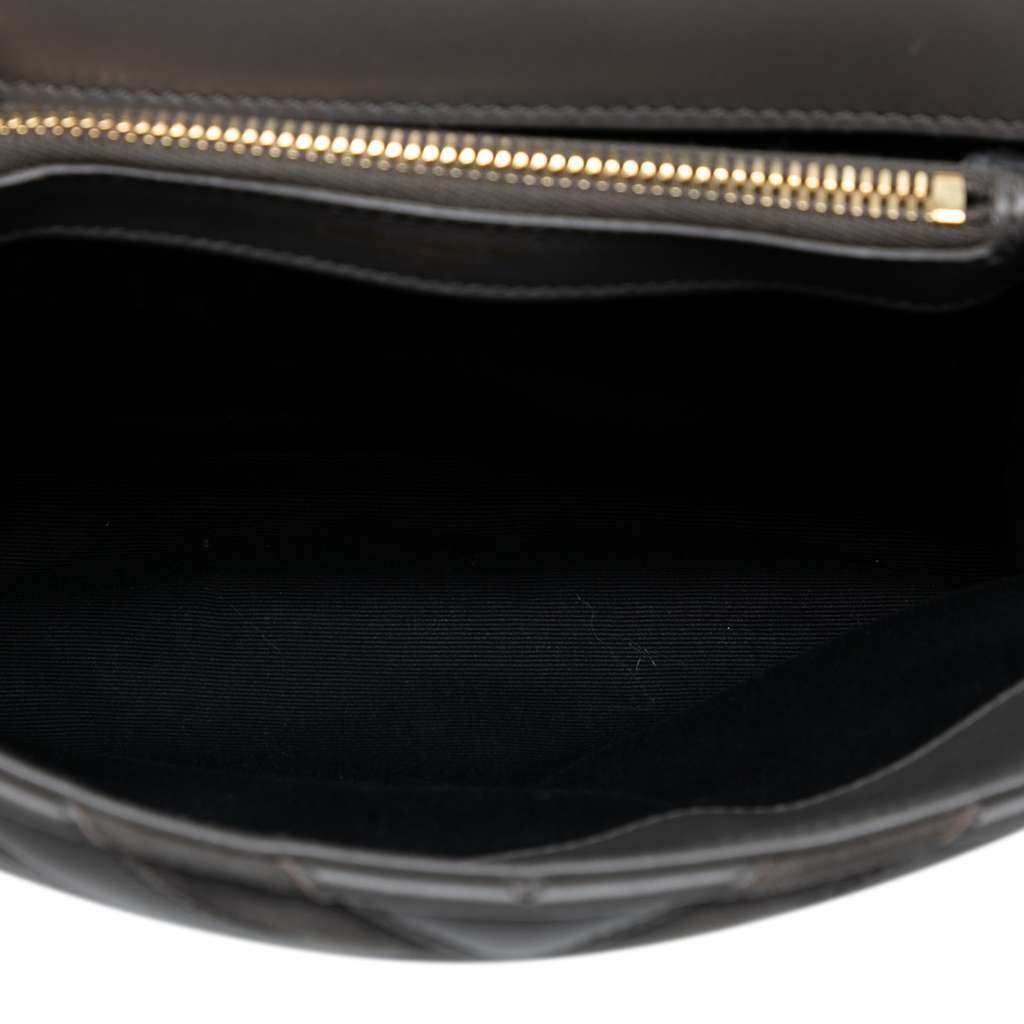 Saint Laurent Medium Calfskin and Suede Chevron Monogram College Satchel Grey Leather Good - Model View
