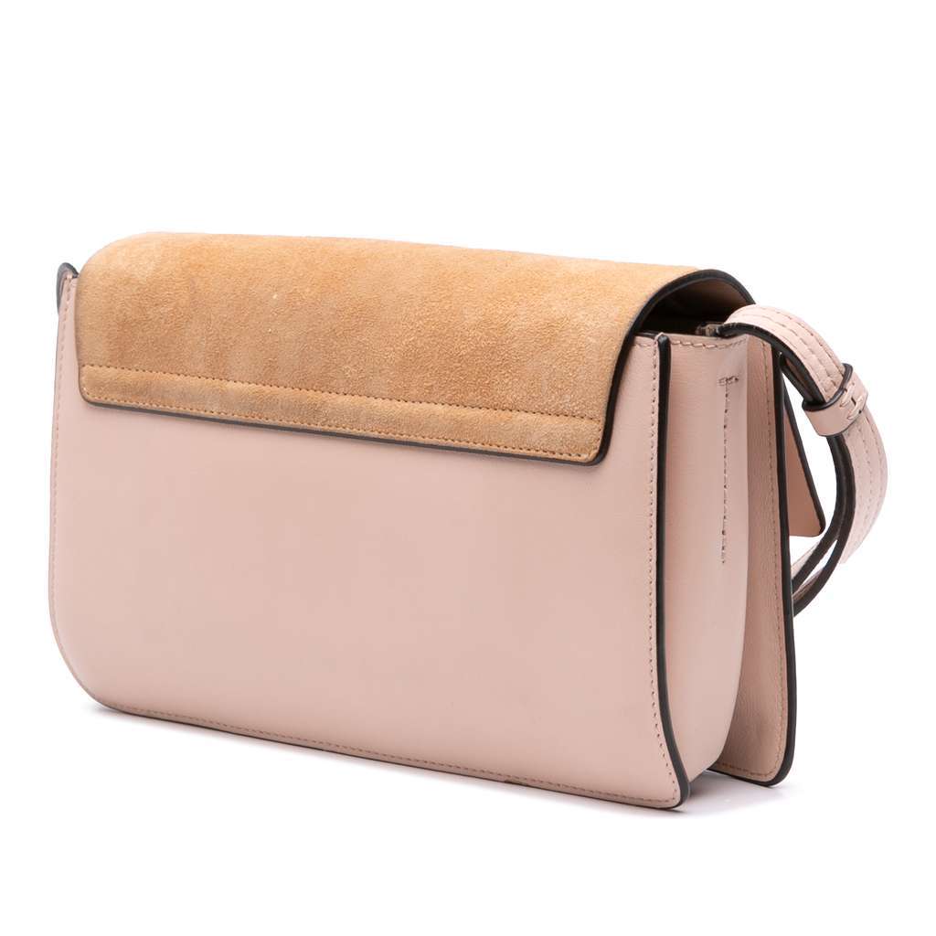 Chloé Small Suede and Calfskin Faye Crossbody Pink Leather Good condition - Back View