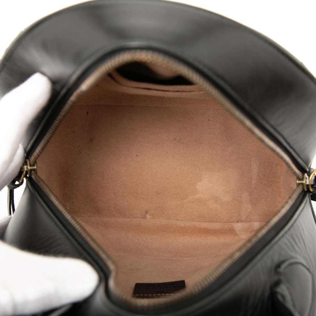 Gucci Small GG Marmont Matelasse Leather Animalier Backpack Black Leather Very good - Model View