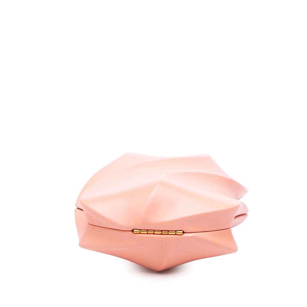 Bottega Veneta Calfskin The Whirl Clutch Pink Leather Good condition - Inside View