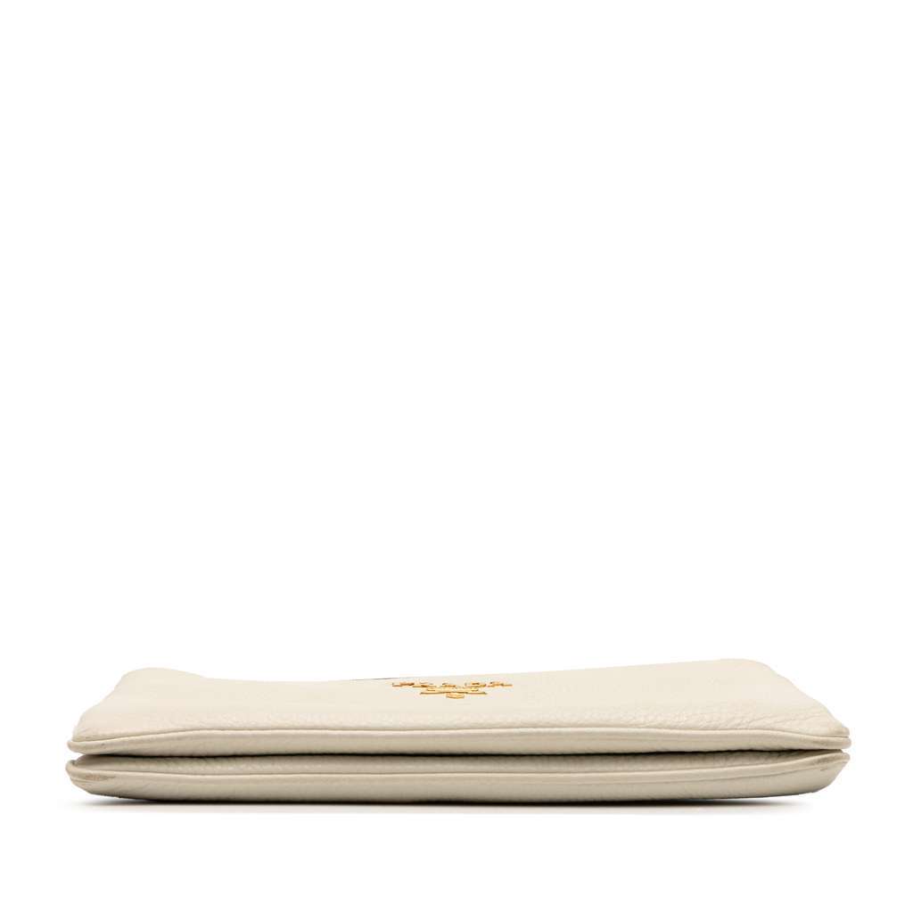 Prada Vitello Daino Double Zip Crossbody White Leather Very good condition - Inside View