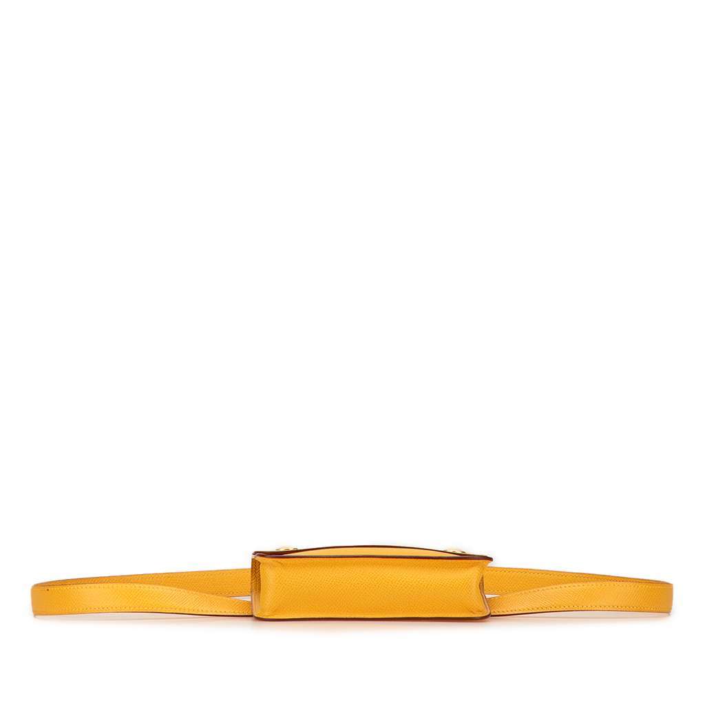 Hermès Courchevel Pochette Belt Bag Yellow Leather Good condition - Inside View