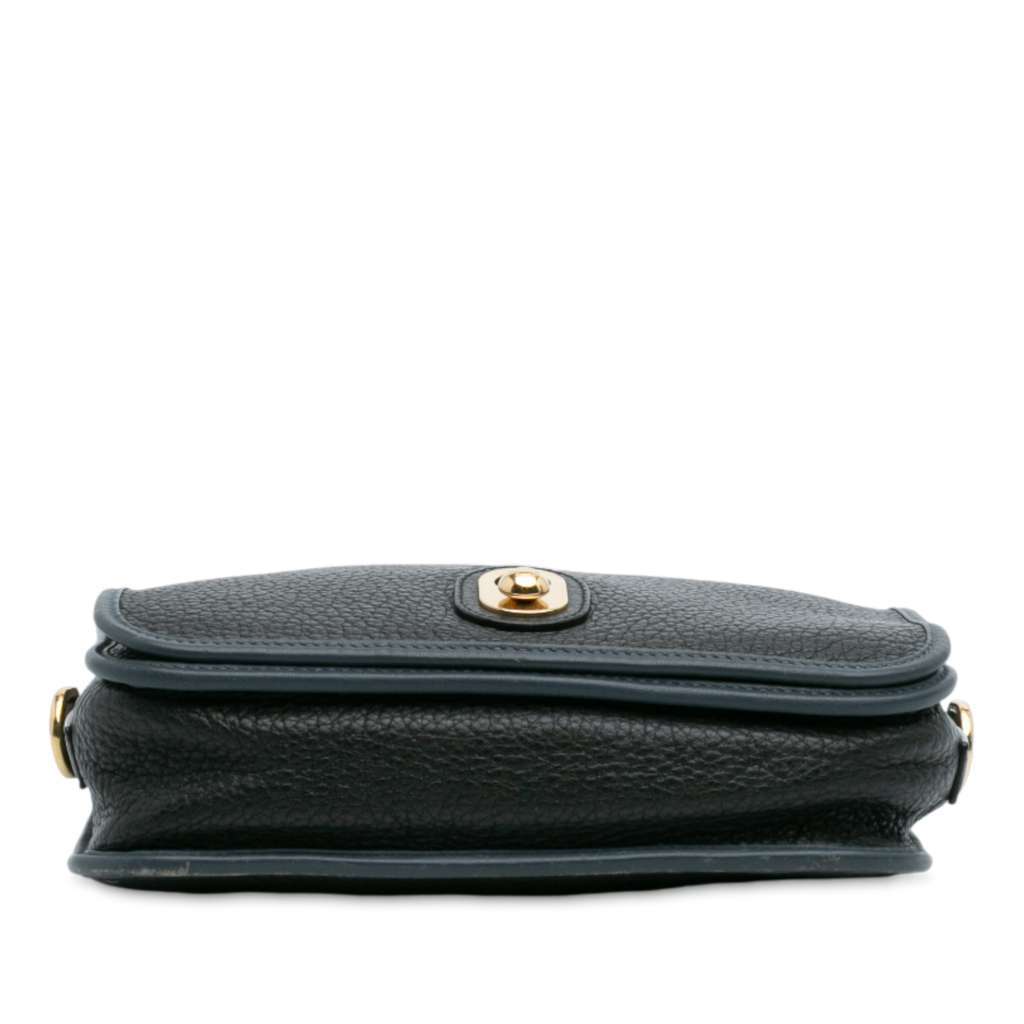 Loewe Pebbled Calfskin Anagram Ines Flap Crossbody Black Leather Good - Inside View