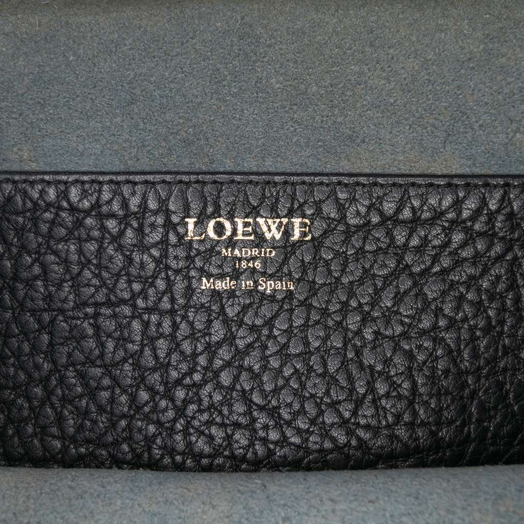 Loewe Pebbled Calfskin Anagram Ines Flap Crossbody Black Leather Good - Box View