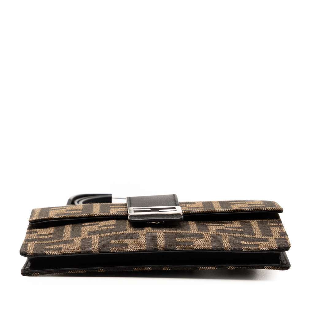 Fendi Zucca Canvas Convertible Baguette Pouch Brown Canvas Good condition - Inside View