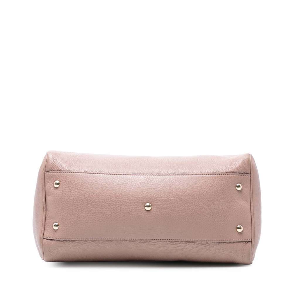 Gucci Medium Calfskin Bamboo Shopper Boston Bag Pink Leather Very good - Inside View