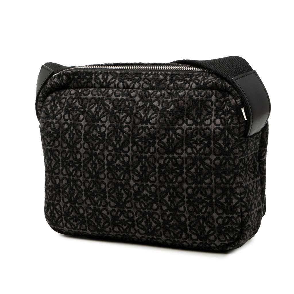 Loewe XS Anagram Canvas Military Messenger Bag Black Canvas Very good - Back View