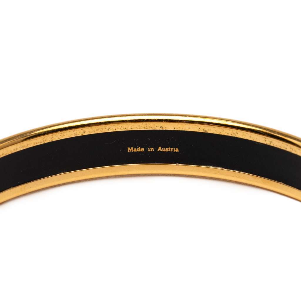 Hermès Narrow Printed Enamel Bangle 62 Blue Good condition - Box View