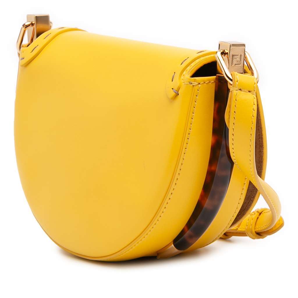 Fendi Leather Moonlight Crossbody Yellow Leather Very good - Back View
