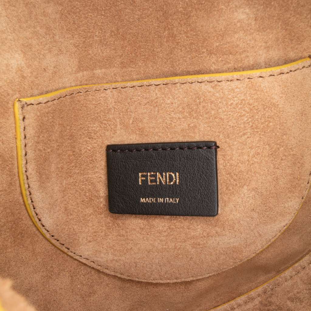 Fendi Leather Moonlight Crossbody Yellow Leather Very good - Box View