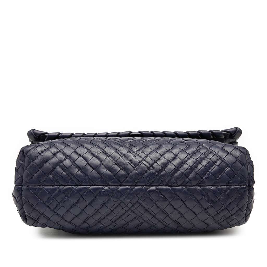 Bottega Veneta Small Nappa Intrecciato Stitched Olimpia Shoulder Bag Blue Leather Very good - Inside View