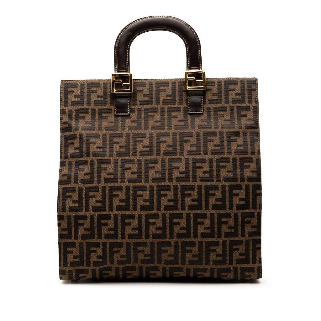 Fendi Zucca Canvas Twins Tote Brown Canvas Very good - Front View