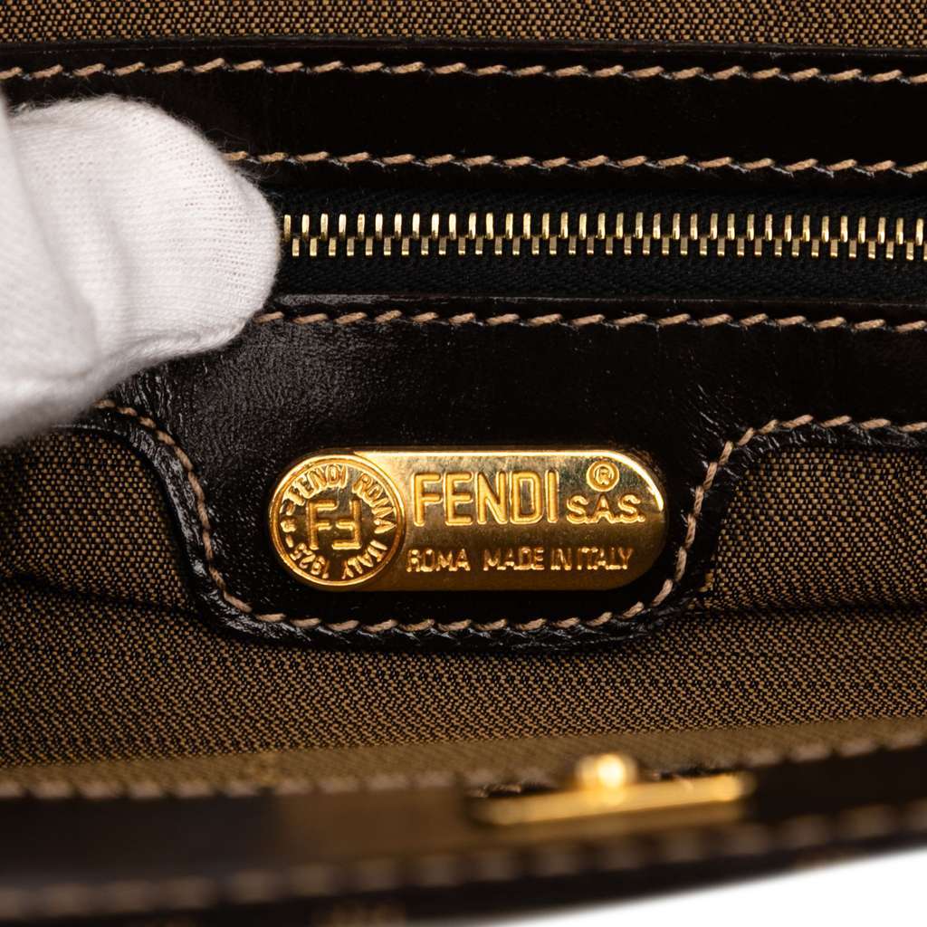 Fendi Zucca Canvas Twins Tote Brown Canvas Very good - Box View