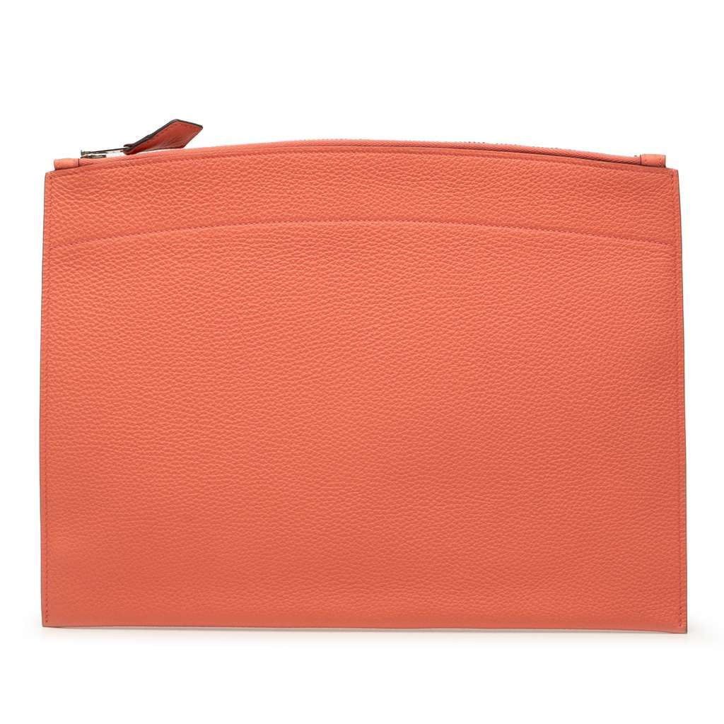 Hermès Medium Togo Bazar Pouch Orange Leather Very good condition - Front View