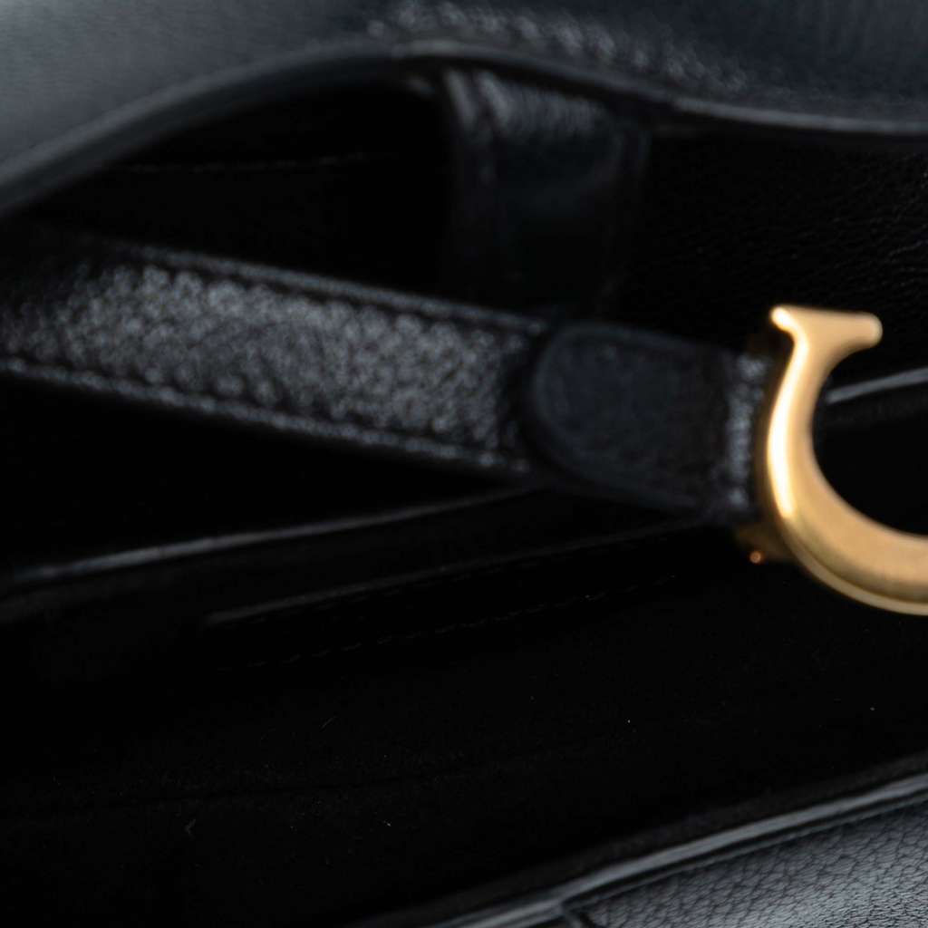 Dior Micro Goatskin Saddle Black Leather Very good condition - Model View