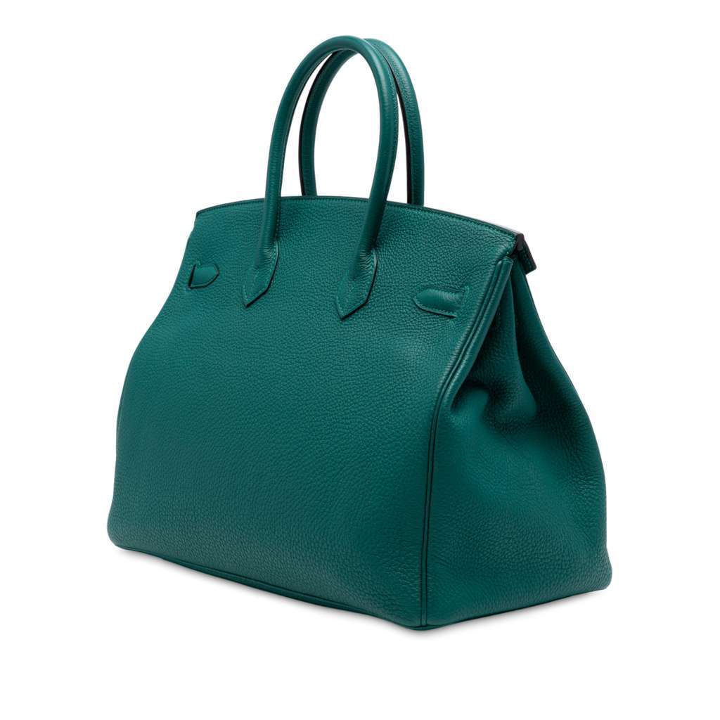 Hermès Togo Birkin Retourne 35 Green Leather Good condition - Back View