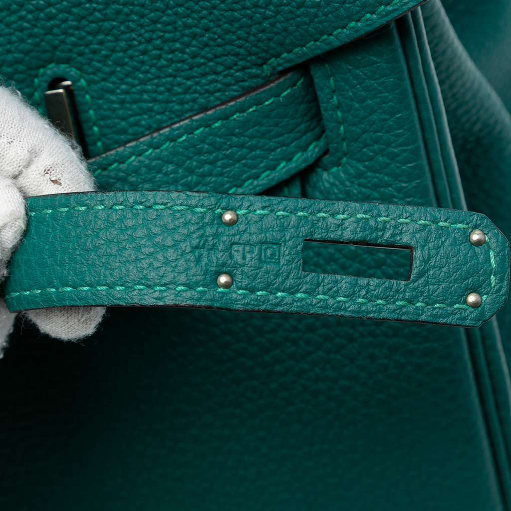 Hermès Togo Birkin Retourne 35 Green Leather Good condition - Box View