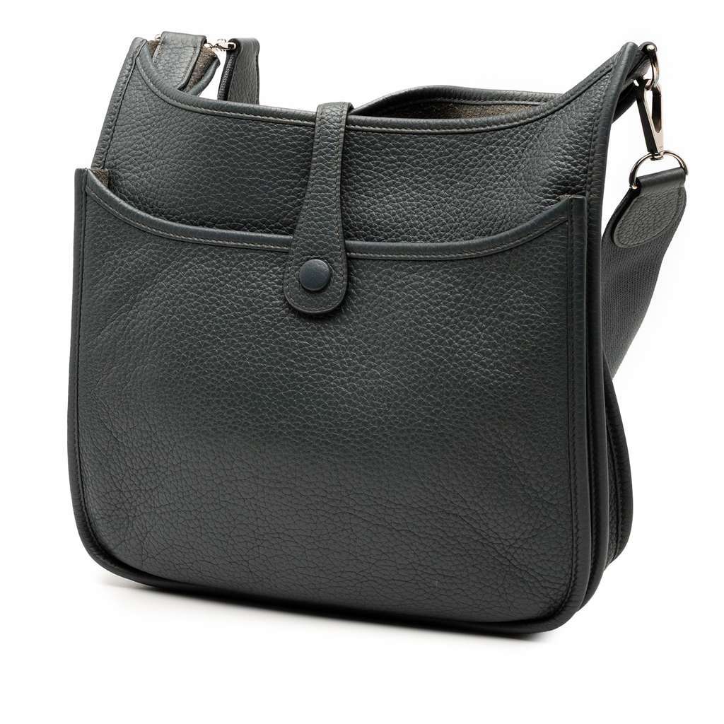 Hermès Clemence Evelyne III 29 Green Leather Good condition - Back View