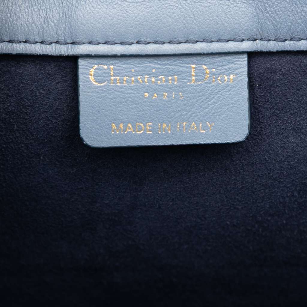 Dior Medium Ombre Embossed Leather Book Tote Blue Leather Very good - Box View